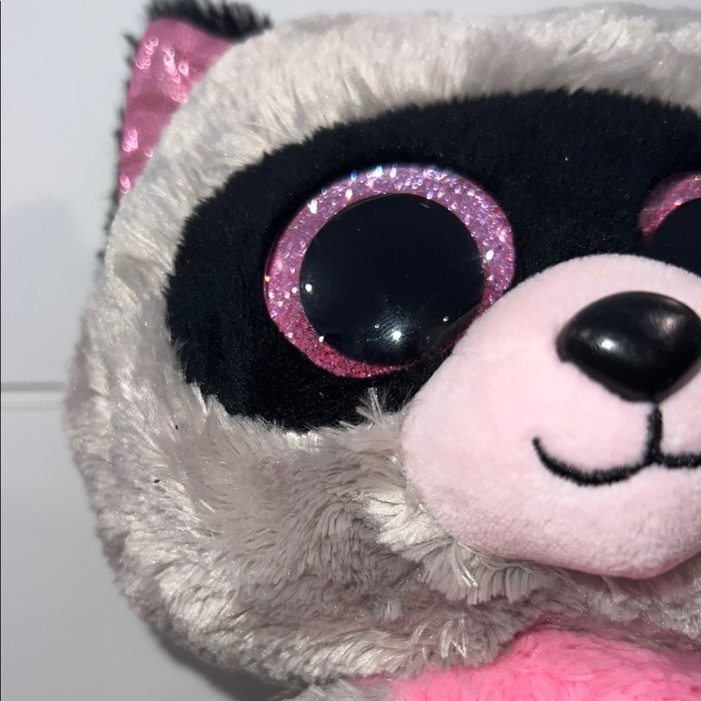 Ty Pink and Gray Raccoon Plush Toy - Picture 4 of 11